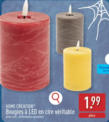 Offre: HOME CREATION® Bougies à LED en cire véritable