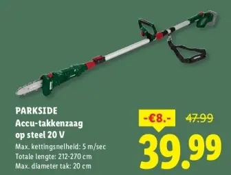 Aanbieding: Accu-takkenzaag op steel