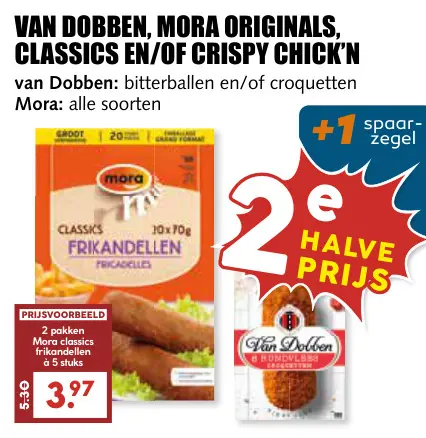 Aanbieding: Van Dobben, Mora Originals, Classics en/of Crispy chick'n