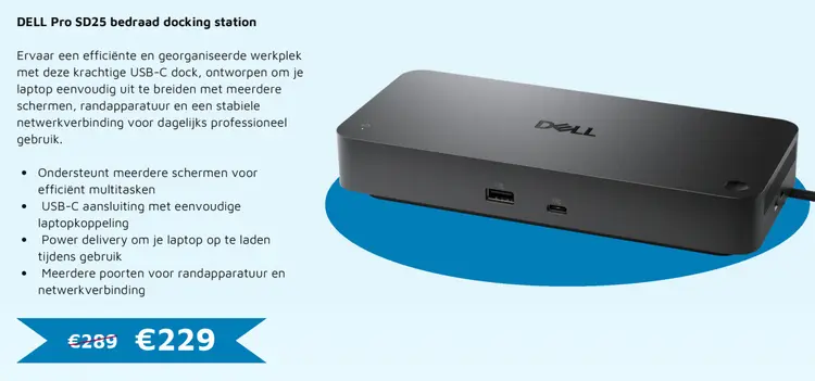 Aanbieding: Dell Pro SD25 bedraad docking station
