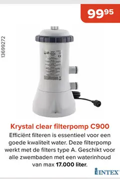 Aanbieding: Krystal clear filterpomp C900