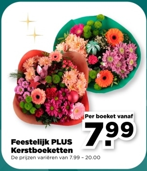 Aanbieding: Feestelijk PLUS Kerstboeketten