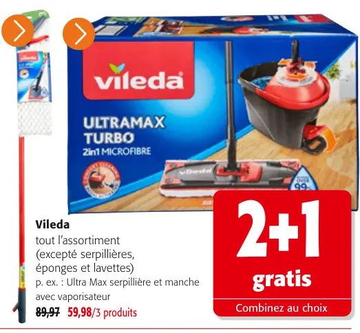 Offre: Vileda Ultramax Turbo 2in1 Microfibre