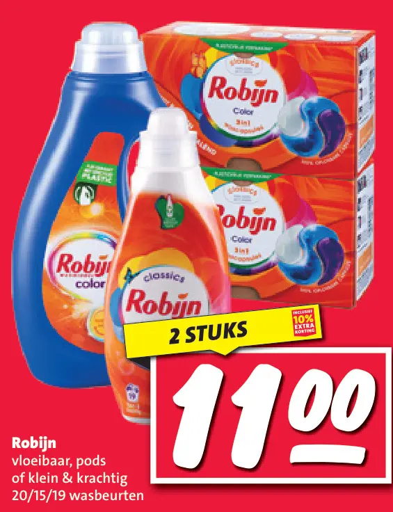 Aanbieding: Robijn vloeibaar, pods of klein & krachtig