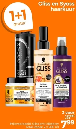 Aanbieding: Gliss en Syoss haarkuur