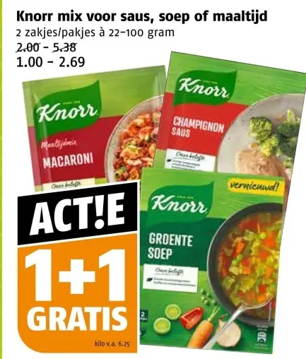 Aanbieding: Mix voor saus, soep of maaltijd