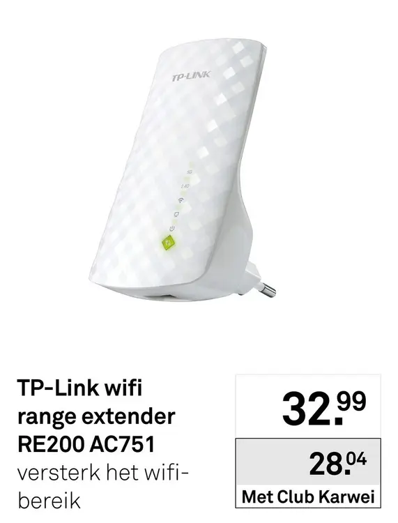 Aanbieding: Wifi range extender RE200 AC751