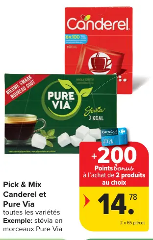 Offre: Pick & Mix Canderel et Pure Via