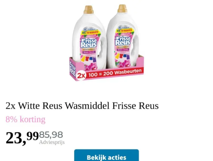 Aanbieding: Witte Reus Wasmiddel Frisse Reus