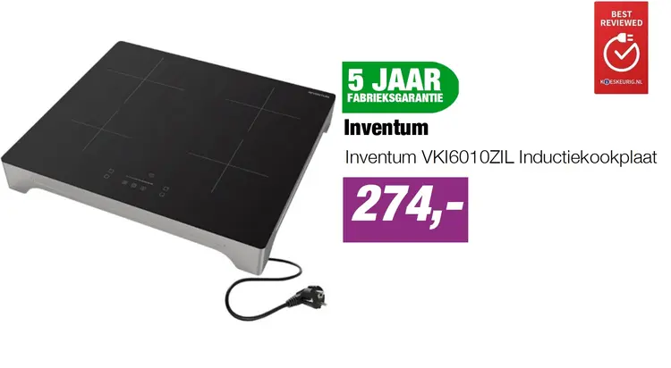 Aanbieding: Inventum VKI6010ZIL Inductiekookplaat