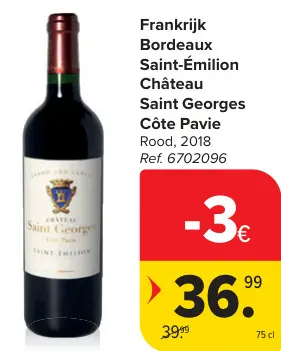 Promotie: Bordeaux Saint-Émilion Château Saint Georges Côte Pavie Rood