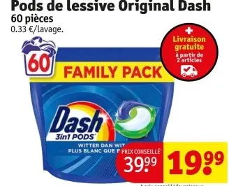 Offre: Pods de lessive Original Dash