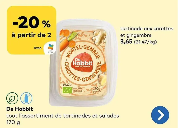 Offre: tartinade aux carottes et gingembre