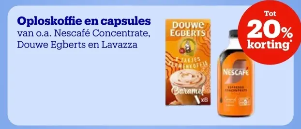 Promotie: Oploskoffie en capsules