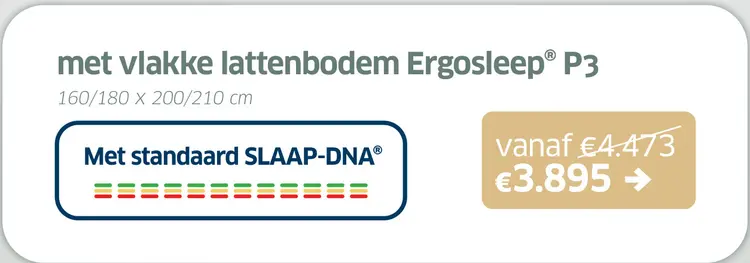 Aanbieding: Complete set met vlakke lattenbodem Ergosleep® P3