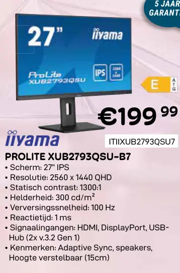 Promotie: Prolite xub2793qsu-b7
