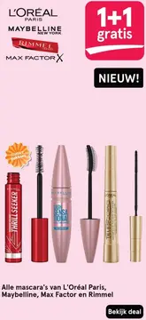 Aanbieding: Alle mascara's van L'Oréal Paris, Maybelline, Max Factor en Rimmel