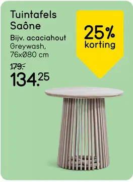 Aanbieding: Bijzettafel Saône - acacia/greywash - 35xØ70 cm