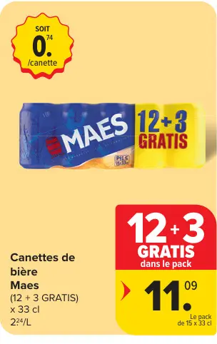 Offre: Canettes de bière