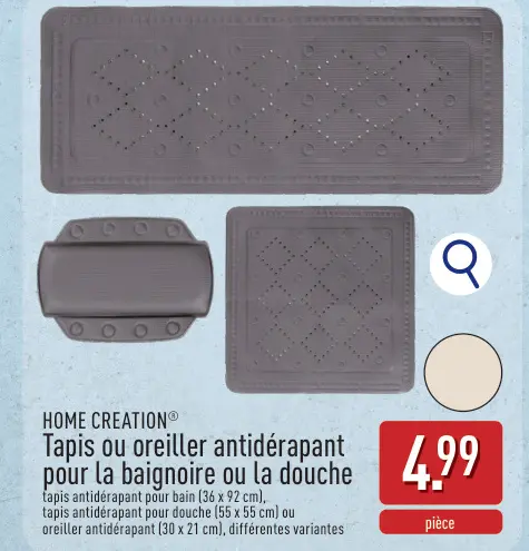 Offre: Tapis ou oreiller antidérapant pour la baignoire ou la douche