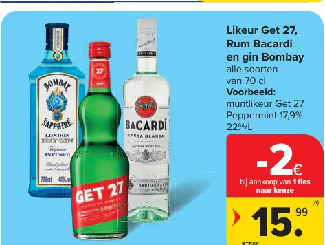 Promotie: Likeur, rum en gin