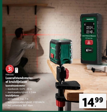 Aanbieding: Laserafstandsmeter of kruislijnlaser