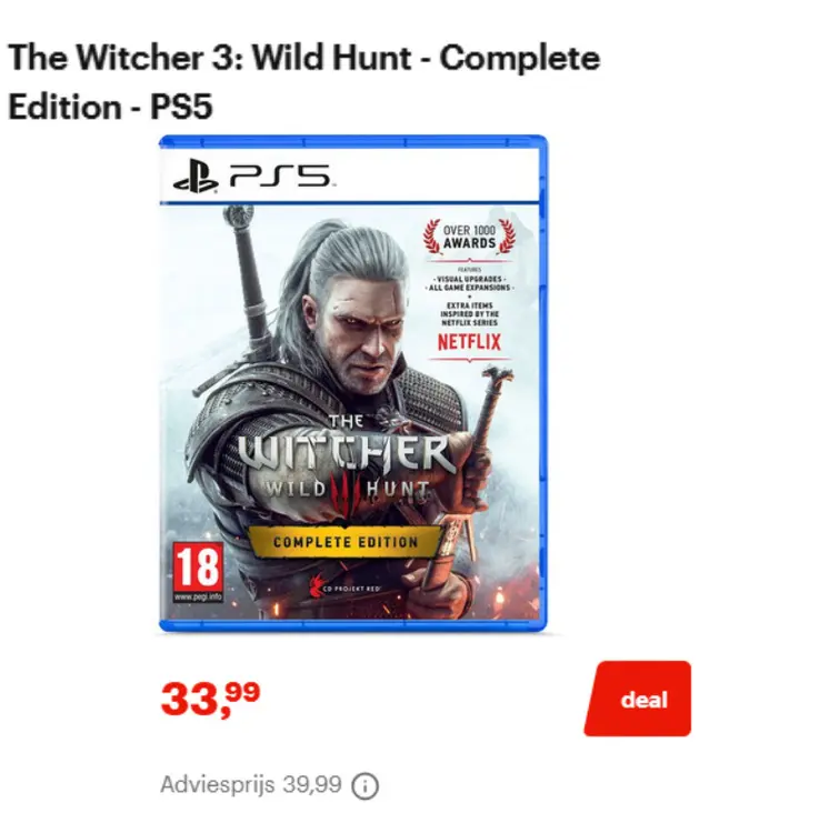 Aanbieding: The Witcher 3: Wild Hunt - Complete Edition -
