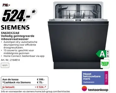 Promotie: Siemens sn63ex22ae