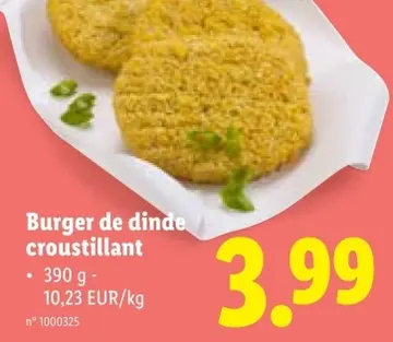 Offre: Burger de dinde croustillant