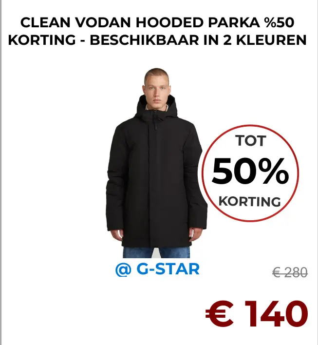 Aanbieding: Clean vodan hooded parka