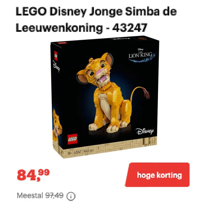 Aanbieding: Jonge Simba de Leeuwenkoning