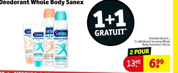 Offre: Déodorant Whole Body Sanex