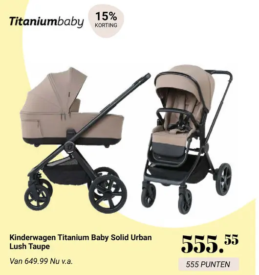 Aanbieding: Kinderwagen Titanium Baby Solid Urban Lush Taupe