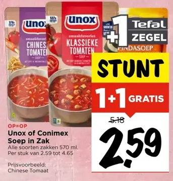 Aanbieding: Unox of Conimex Soep in Zak