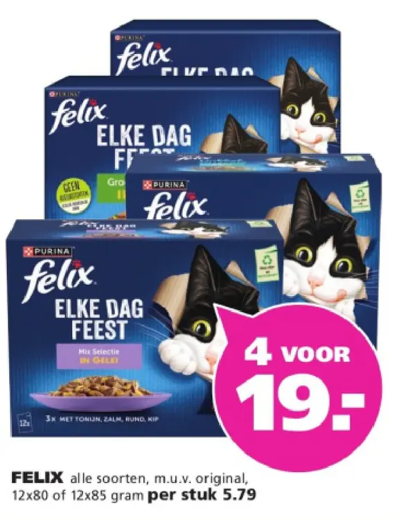 Aanbieding: Felix alle soorten m.u.v. original