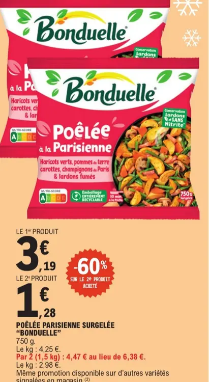 Offre: Poêlée parisienne surgelée