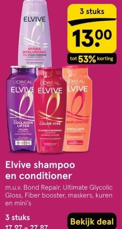 Aanbieding: Elvive shampoo en conditioner