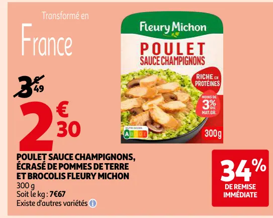 Offre: Poulet sauce champignons