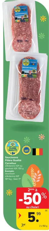 Offre: Saucisson gaumais igp