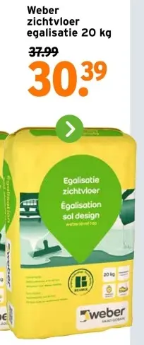 Aanbieding: Zichtvloer egalisatie 20 kg
