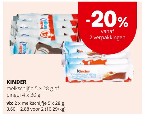 Promotie: melkschijfje of pingui