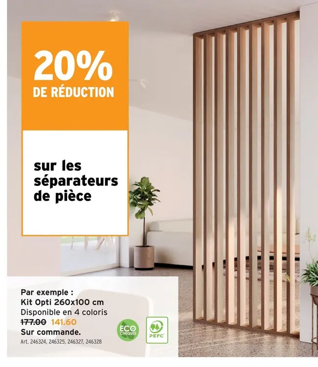 Offre: Kit Opti 260x100 cm