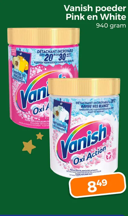 Aanbieding: Vanish poeder Pink en White