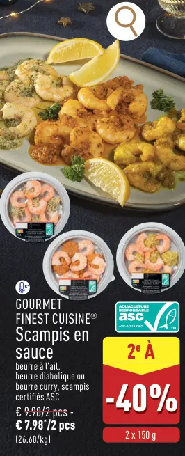 Offre: Scampis en sauce