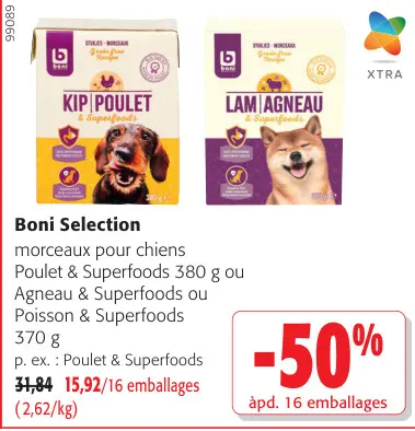 Offre: Boni Selection morceaux pour chiens