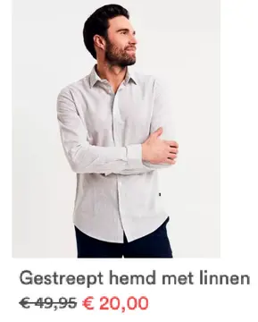 Aanbieding: Gestreept hemd met linnen