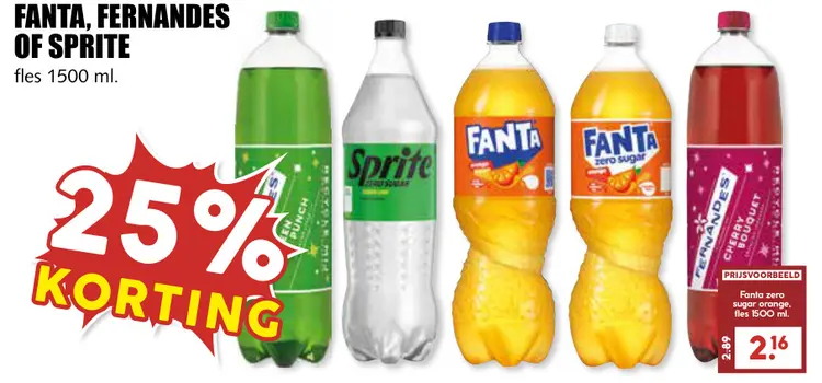 Aanbieding: Fanta, Fernandes of Sprite
