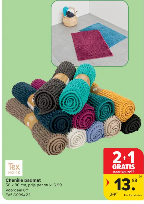 Promotie: Chenille badmat