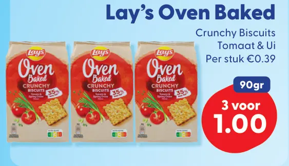 Aanbieding: Lay's Oven Baked Crunchy Biscuits