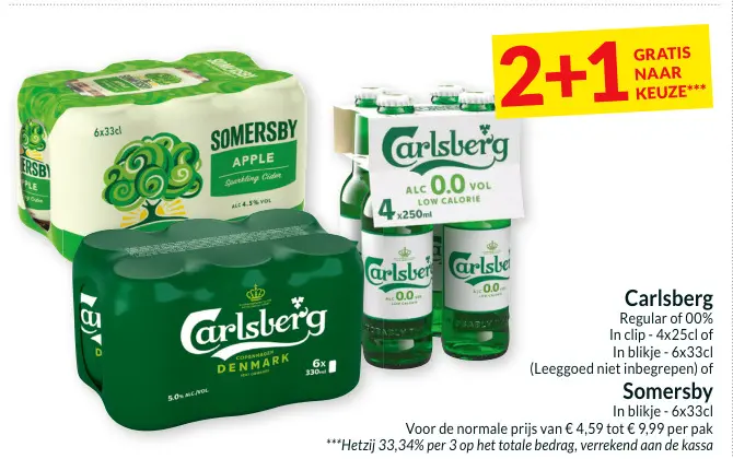Promotie: Carlsberg Regular of 0.0% / Somersby